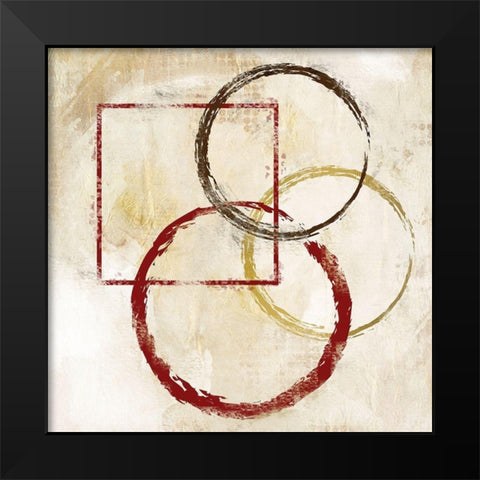 Circles and Squares 1 Black Modern Wood Framed Art Print by Allen, Kimberly