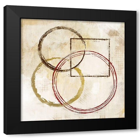 Circles and Squares 2 Black Modern Wood Framed Art Print by Allen, Kimberly