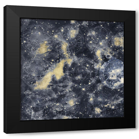 Celestial 1 Black Modern Wood Framed Art Print with Double Matting by Kimberly, Allen
