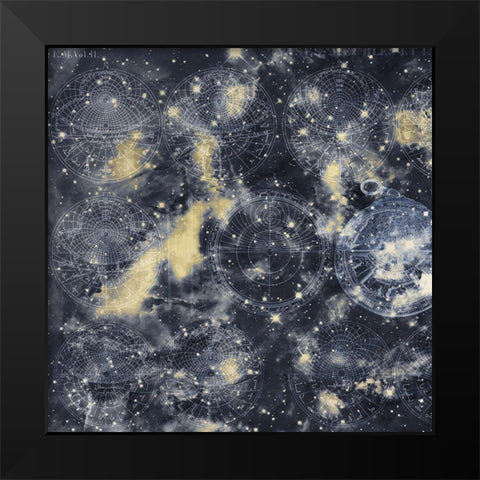 Celestial 1 Black Modern Wood Framed Art Print by Kimberly, Allen