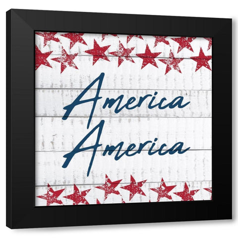 America America Black Modern Wood Framed Art Print by Kimberly, Allen