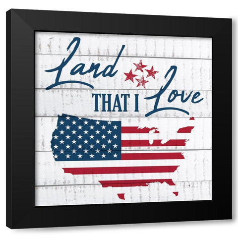 Land that I Love Black Modern Wood Framed Art Print with Double Matting by Kimberly, Allen