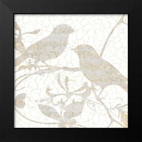 Bird Silhouette 1 Black Modern Wood Framed Art Print by Kimberly, Allen