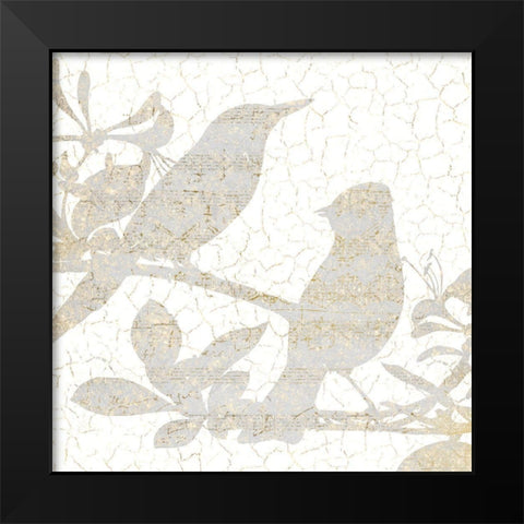 Bird Silhouette 2 Black Modern Wood Framed Art Print by Kimberly, Allen