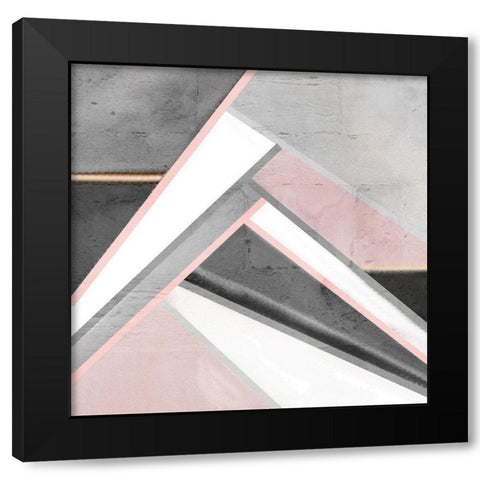 Blush Geo Black Modern Wood Framed Art Print with Double Matting by Kimberly, Allen