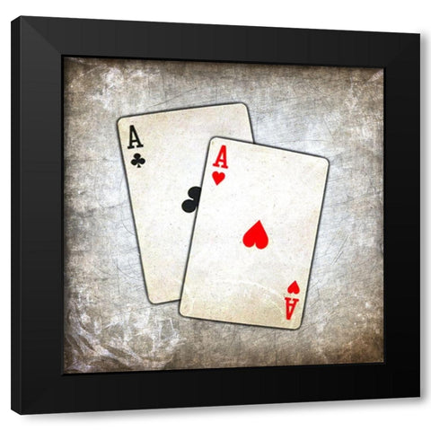 Aces 1 Black Modern Wood Framed Art Print with Double Matting by Kimberly, Allen