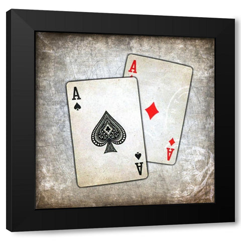 Aces 2 Black Modern Wood Framed Art Print by Kimberly, Allen