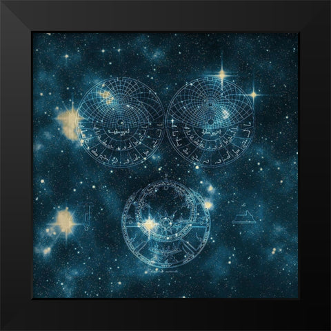 Starfield 2 Black Modern Wood Framed Art Print by Kimberly, Allen
