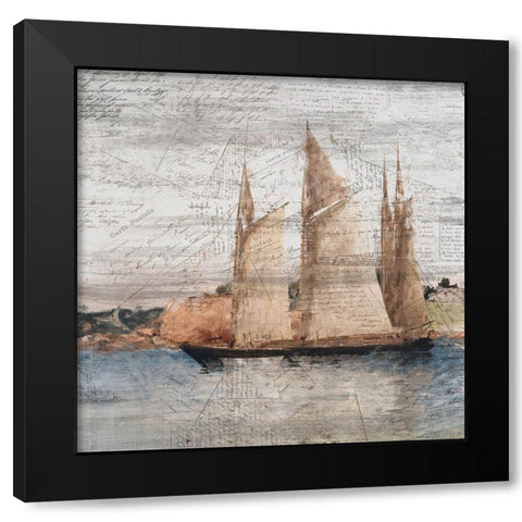 Sailing 1 Black Modern Wood Framed Art Print by Kimberly, Allen