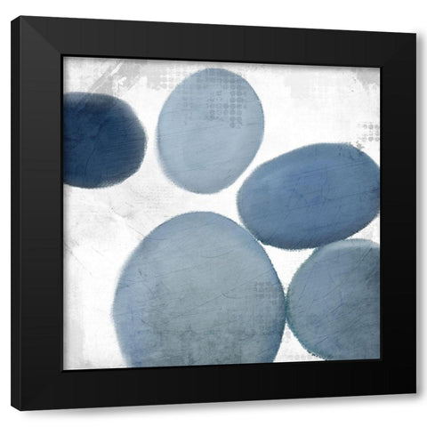 Geo Blue 1 Black Modern Wood Framed Art Print by Kimberly, Allen