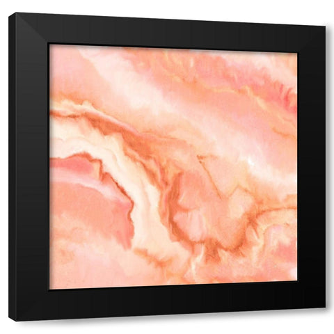 Blushing Coral Black Modern Wood Framed Art Print by Kimberly, Allen