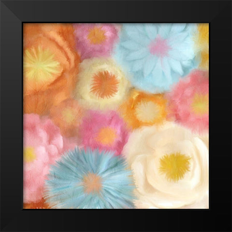 Cluster of Blooms 1 Black Modern Wood Framed Art Print by Kimberly, Allen