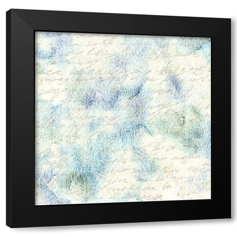 Watercolor Floral Pattern Black Modern Wood Framed Art Print with Double Matting by Kimberly, Allen