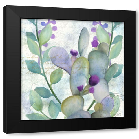 Watercolor Floral 5 Black Modern Wood Framed Art Print with Double Matting by Kimberly, Allen