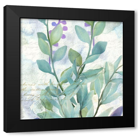 Watercolor Floral 6 Black Modern Wood Framed Art Print with Double Matting by Kimberly, Allen