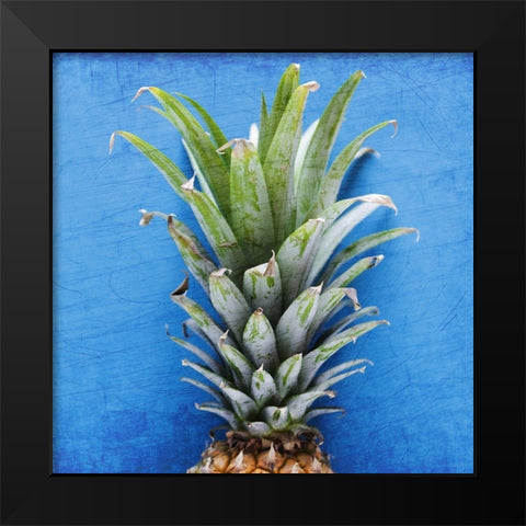 Pineapple Blue 1 Black Modern Wood Framed Art Print by Kimberly, Allen