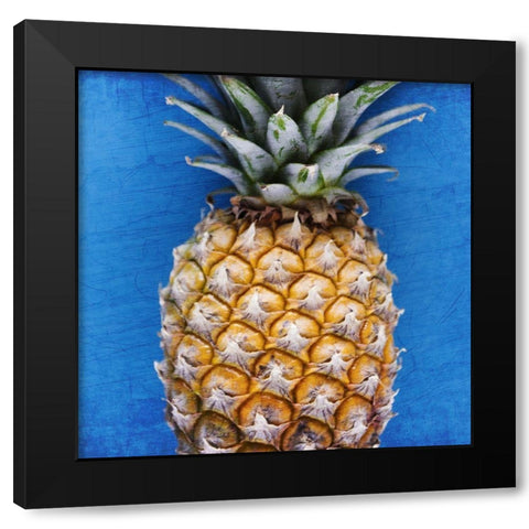 Pineapple Blue 2 Black Modern Wood Framed Art Print with Double Matting by Kimberly, Allen