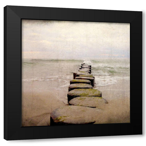 Dusk at the Beach Black Modern Wood Framed Art Print by Kimberly, Allen