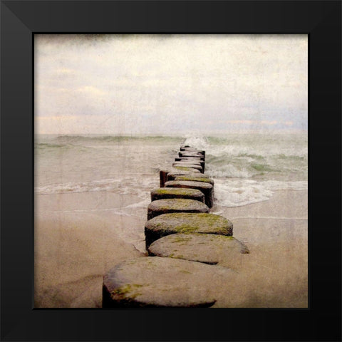 Dusk at the Beach Black Modern Wood Framed Art Print by Kimberly, Allen