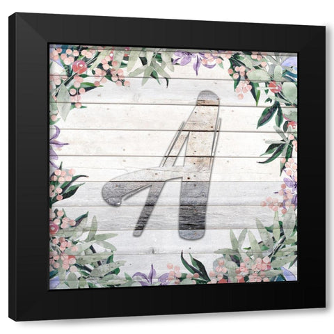 A Monogram Black Modern Wood Framed Art Print with Double Matting by Kimberly, Allen