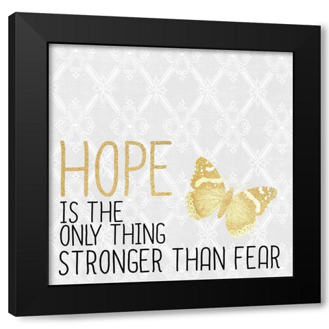 HOPE Black Modern Wood Framed Art Print with Double Matting by Kimberly, Allen