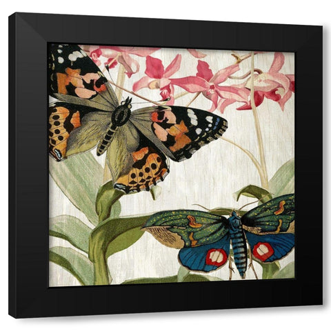 Butterfly World 1 Black Modern Wood Framed Art Print by Kimberly, Allen