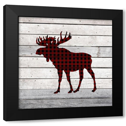 Moose and Bison Landing 2 Black Modern Wood Framed Art Print by Kimberly, Allen