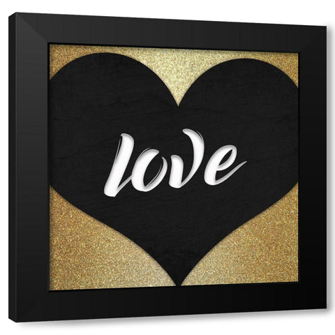Paris Love 1 Black Modern Wood Framed Art Print with Double Matting by Kimberly, Allen