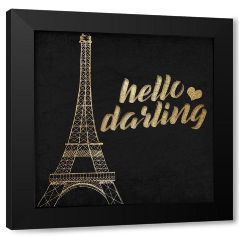 Paris Love 2 Black Modern Wood Framed Art Print with Double Matting by Kimberly, Allen