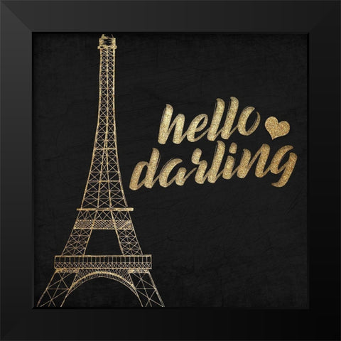 Paris Love 2 Black Modern Wood Framed Art Print by Kimberly, Allen