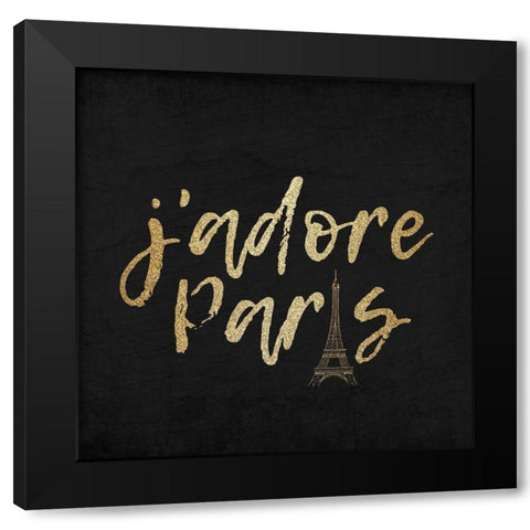 My Heart is in Paris 2 Black Modern Wood Framed Art Print by Kimberly, Allen