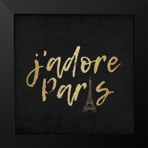 My Heart is in Paris 2 Black Modern Wood Framed Art Print by Kimberly, Allen