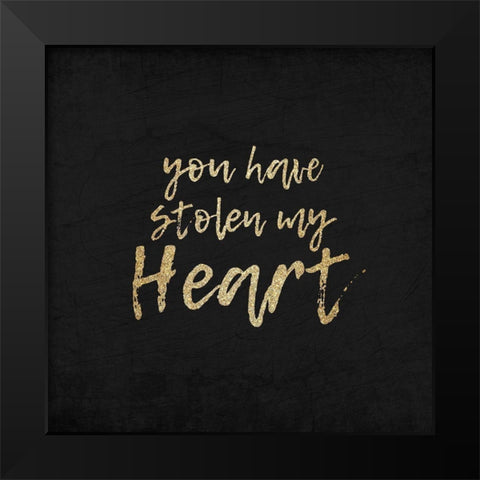 Stolen Heart Black Modern Wood Framed Art Print by Kimberly, Allen