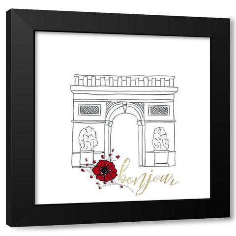 Paris Dreaming 2 Black Modern Wood Framed Art Print by Kimberly, Allen