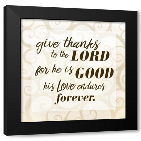 Give Thanks Black Modern Wood Framed Art Print with Double Matting by Allen, Kimberly
