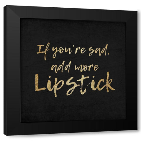 Lips 2 Black Modern Wood Framed Art Print with Double Matting by Kimberly, Allen