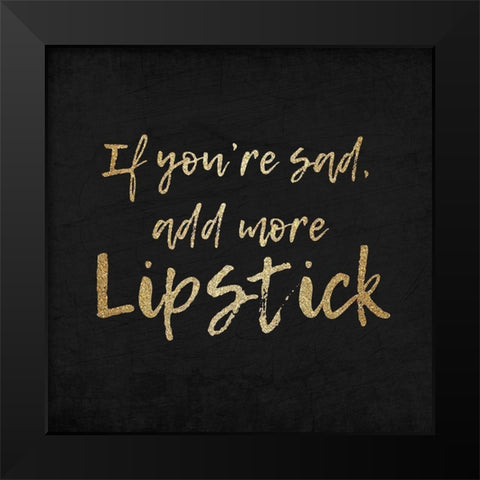 Lips 2 Black Modern Wood Framed Art Print by Kimberly, Allen