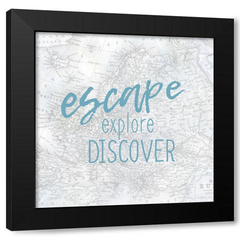 Escape Black Modern Wood Framed Art Print by Kimberly, Allen