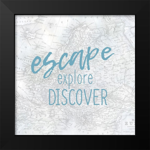 Escape Black Modern Wood Framed Art Print by Kimberly, Allen