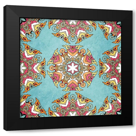 Bright Tile 1 Black Modern Wood Framed Art Print with Double Matting by Kimberly, Allen