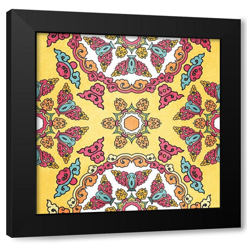 Bright Tile 2 Black Modern Wood Framed Art Print with Double Matting by Kimberly, Allen