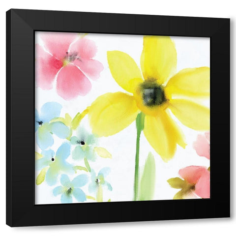 Springtime Blooms 1 Black Modern Wood Framed Art Print with Double Matting by Kimberly, Allen