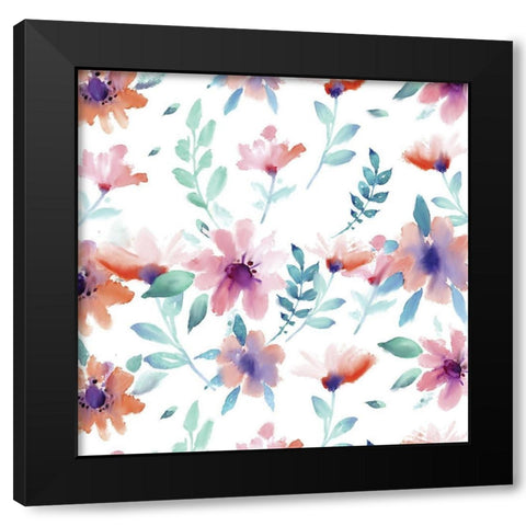 Watercolor Spring 1 Black Modern Wood Framed Art Print with Double Matting by Kimberly, Allen
