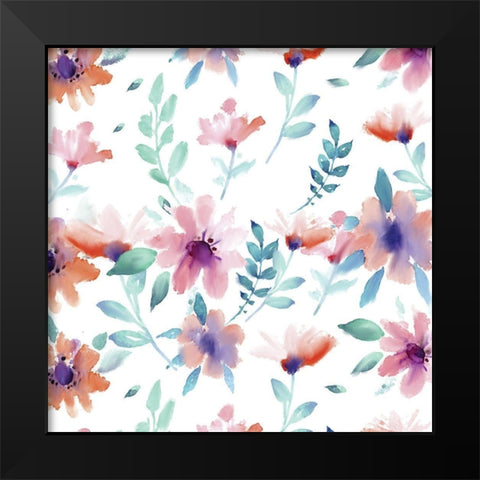 Watercolor Spring 1 Black Modern Wood Framed Art Print by Kimberly, Allen