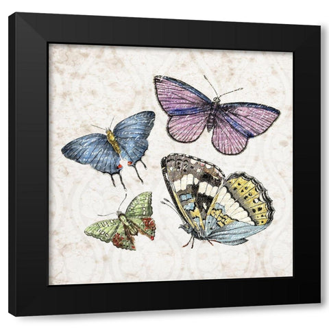 Butterfly Flight 1 Black Modern Wood Framed Art Print by Kimberly, Allen