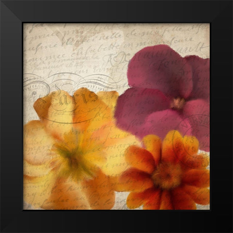 Autumn Blooms 1 Black Modern Wood Framed Art Print by Kimberly, Allen