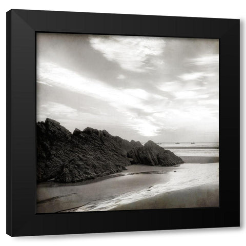 Beach Day 1 Black Modern Wood Framed Art Print with Double Matting by Kimberly, Allen