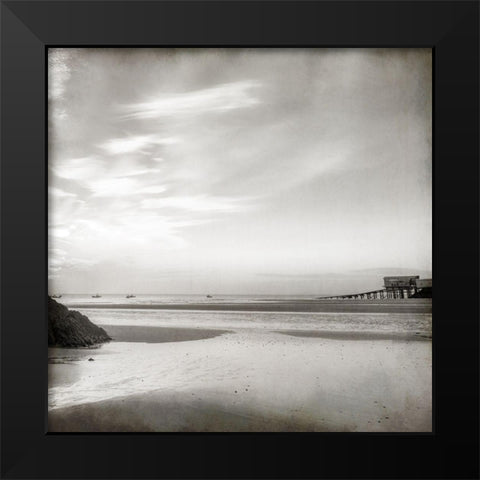 Beach Day 2 Black Modern Wood Framed Art Print by Kimberly, Allen