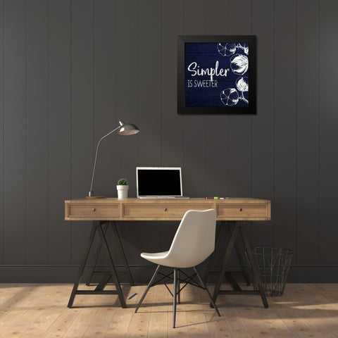 Simpler is Sweeter Black Modern Wood Framed Art Print by Kimberly, Allen