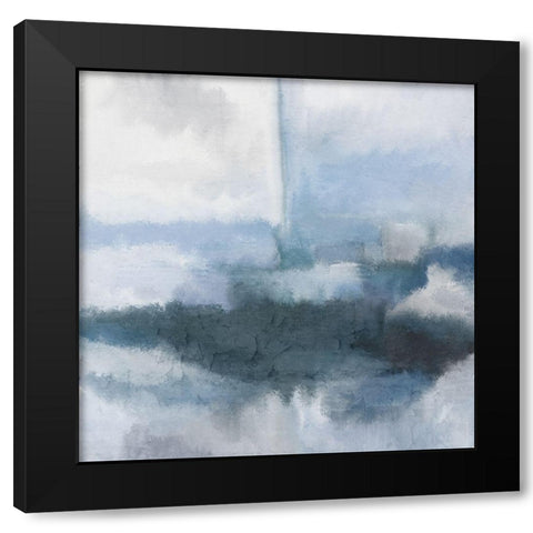 Blue City Black Modern Wood Framed Art Print with Double Matting by Kimberly, Allen
